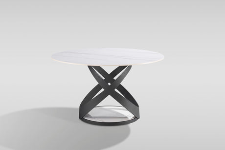 Dimi 5-Piece Dining Set with White Sintered Stone Table and Black Iron Base view 9