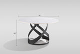 Dimi 5-Piece Dining Set with White Sintered Stone Table and Black Iron Base view 10