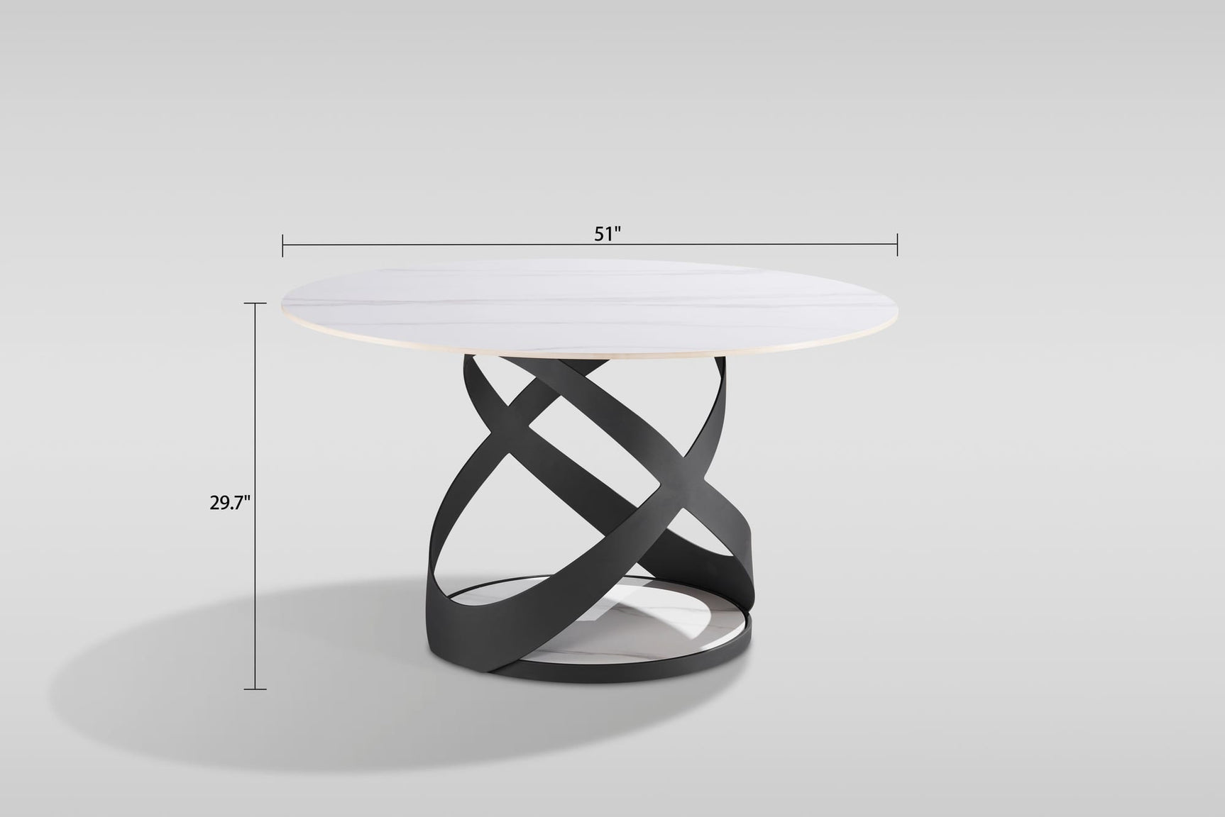 Dimi 5-Piece Dining Set with White Sintered Stone Table and Black Iron Base view 10