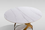 Dimi 5-Piece Dining Set with White Sintered Stone Table and Bronze Base view 3