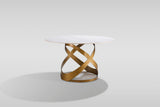 Dimi 5-Piece Dining Set with White Sintered Stone Table and Bronze Base view 9