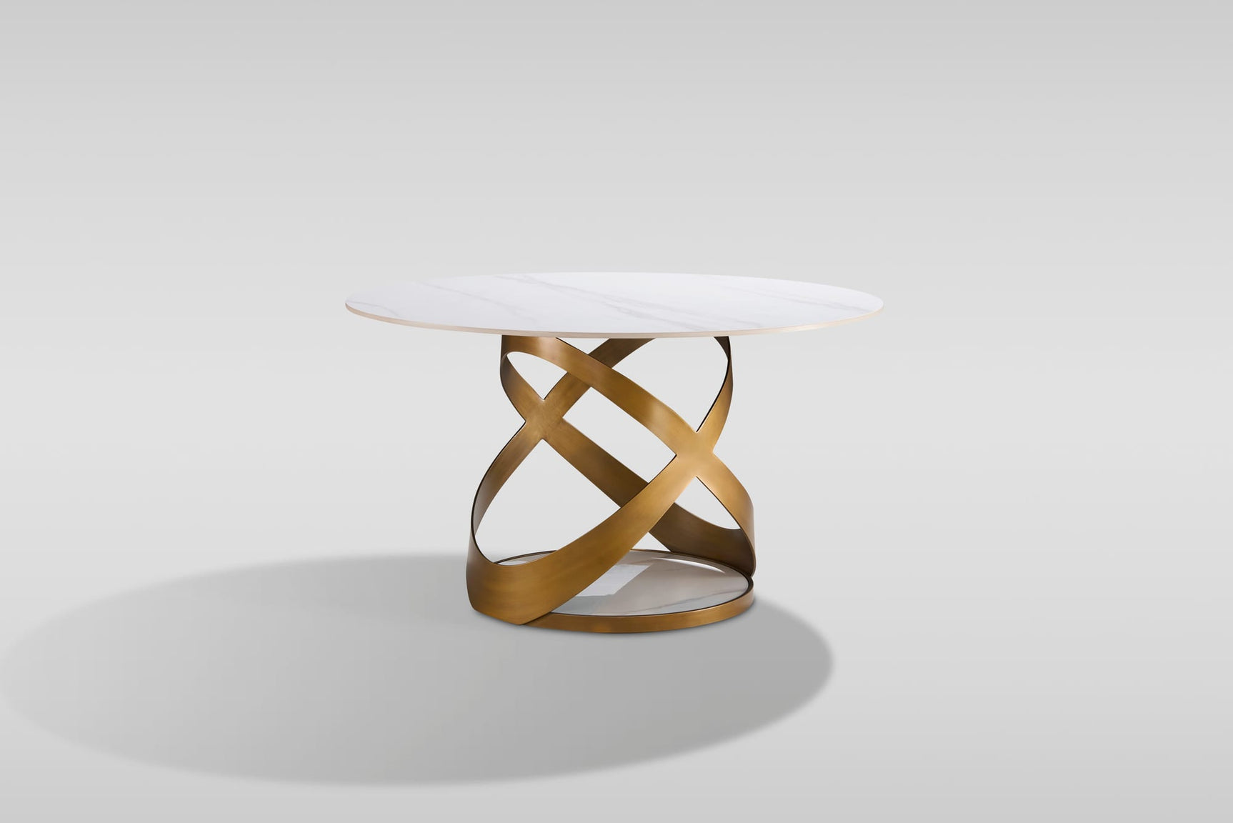 Dimi 5-Piece Dining Set with White Sintered Stone Table and Bronze Base view 9