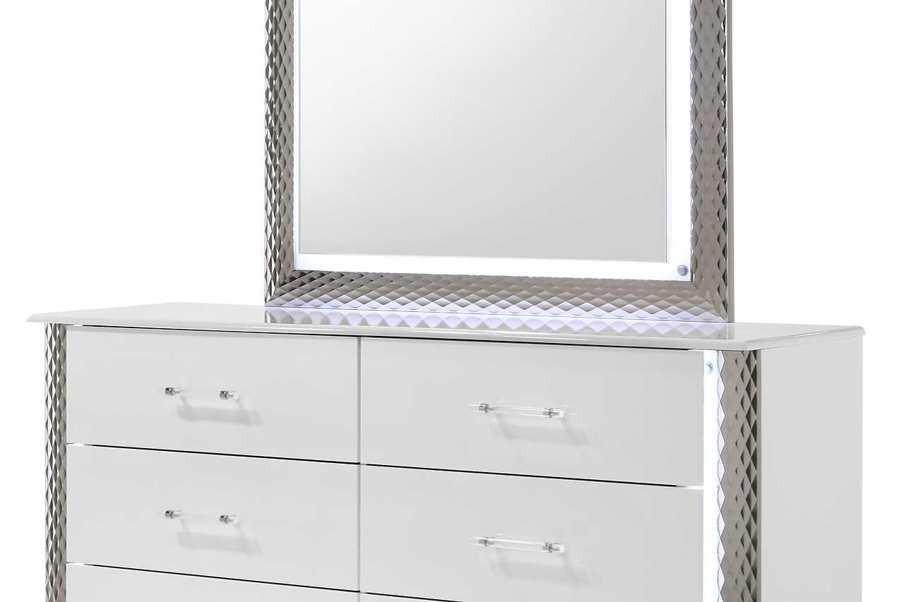 Dina White LED Chest - Ella Furniture