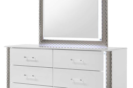 Dina White LED Chest - Ella Furniture