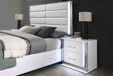 Dina White LED Nightstand - Ella Furniture