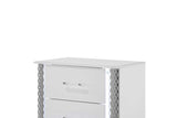 Dina White LED Upholstered Storage Bedroom Set - Ella Furniture