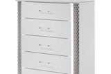 Dina White LED Upholstered Storage Bedroom Set - Ella Furniture