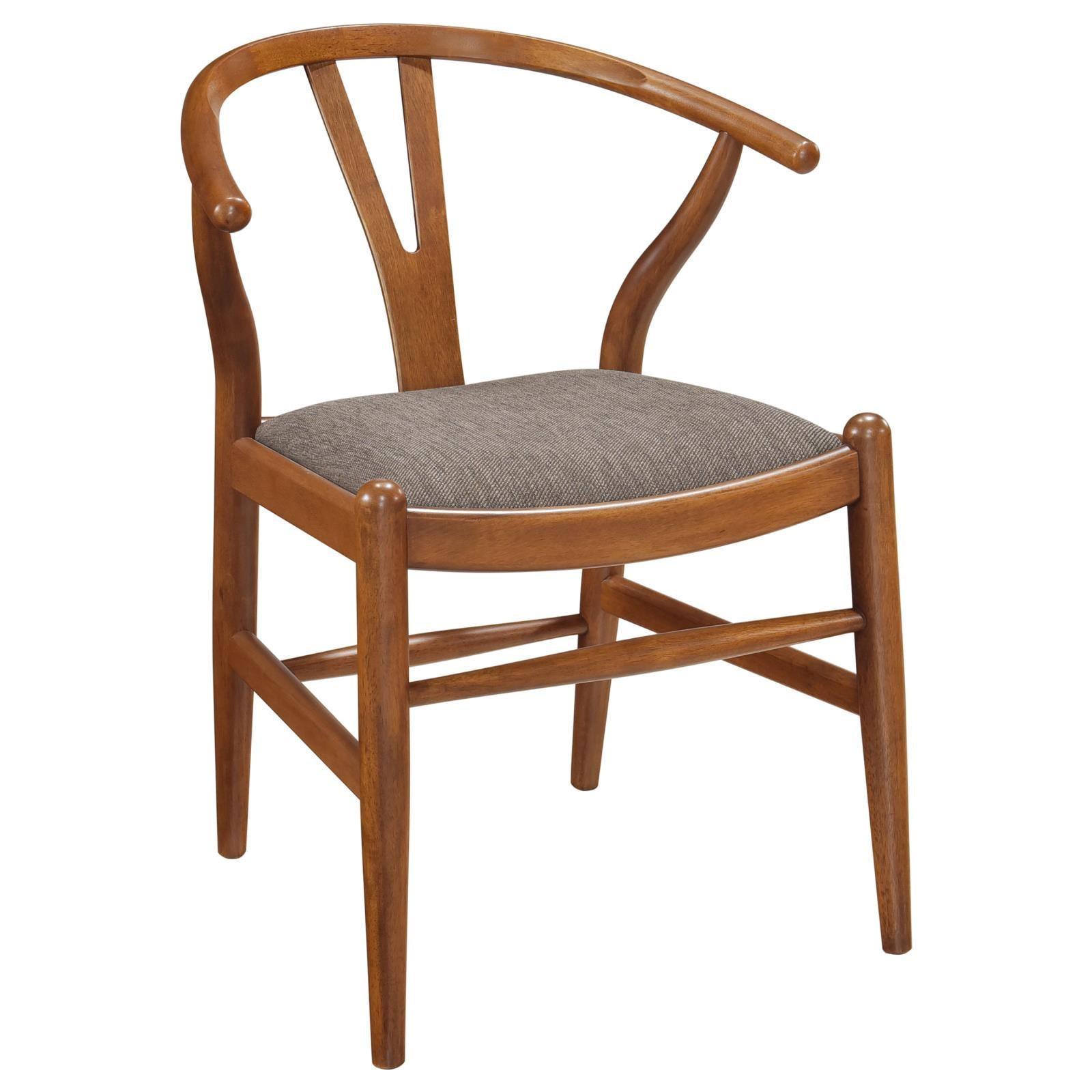 Dinah Danish Y-shaped Back Wishbone Dining Side Chair Walnut And Brown (Set Of 2) 108472 [ETA: 4/1/2024] - Ella Furniture