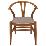 Dinah Danish Y-shaped Back Wishbone Dining Side Chair Walnut And Brown (Set Of 2) 108472 [ETA: 4/1/2024] - Ella Furniture