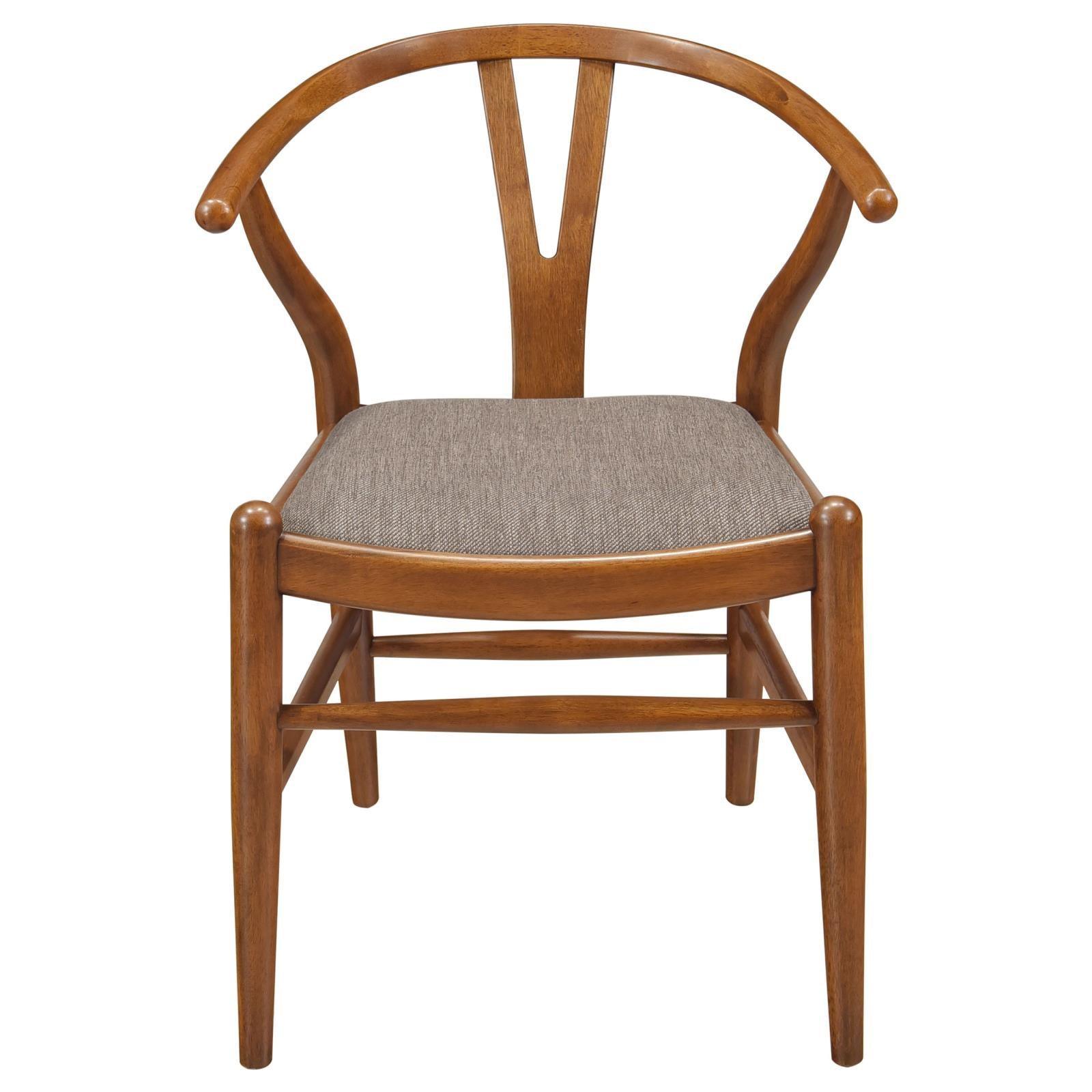 Dinah Danish Y-shaped Back Wishbone Dining Side Chair Walnut And Brown (Set Of 2) 108472 [ETA: 4/1/2024] - Ella Furniture