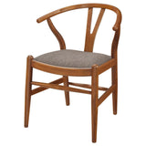 Dinah Danish Y-shaped Back Wishbone Dining Side Chair Walnut And Brown (Set Of 2) 108472 [ETA: 4/1/2024] - Ella Furniture