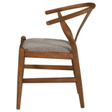 Dinah Danish Y-shaped Back Wishbone Dining Side Chair Walnut And Brown (Set Of 2) 108472 [ETA: 4/1/2024] - Ella Furniture