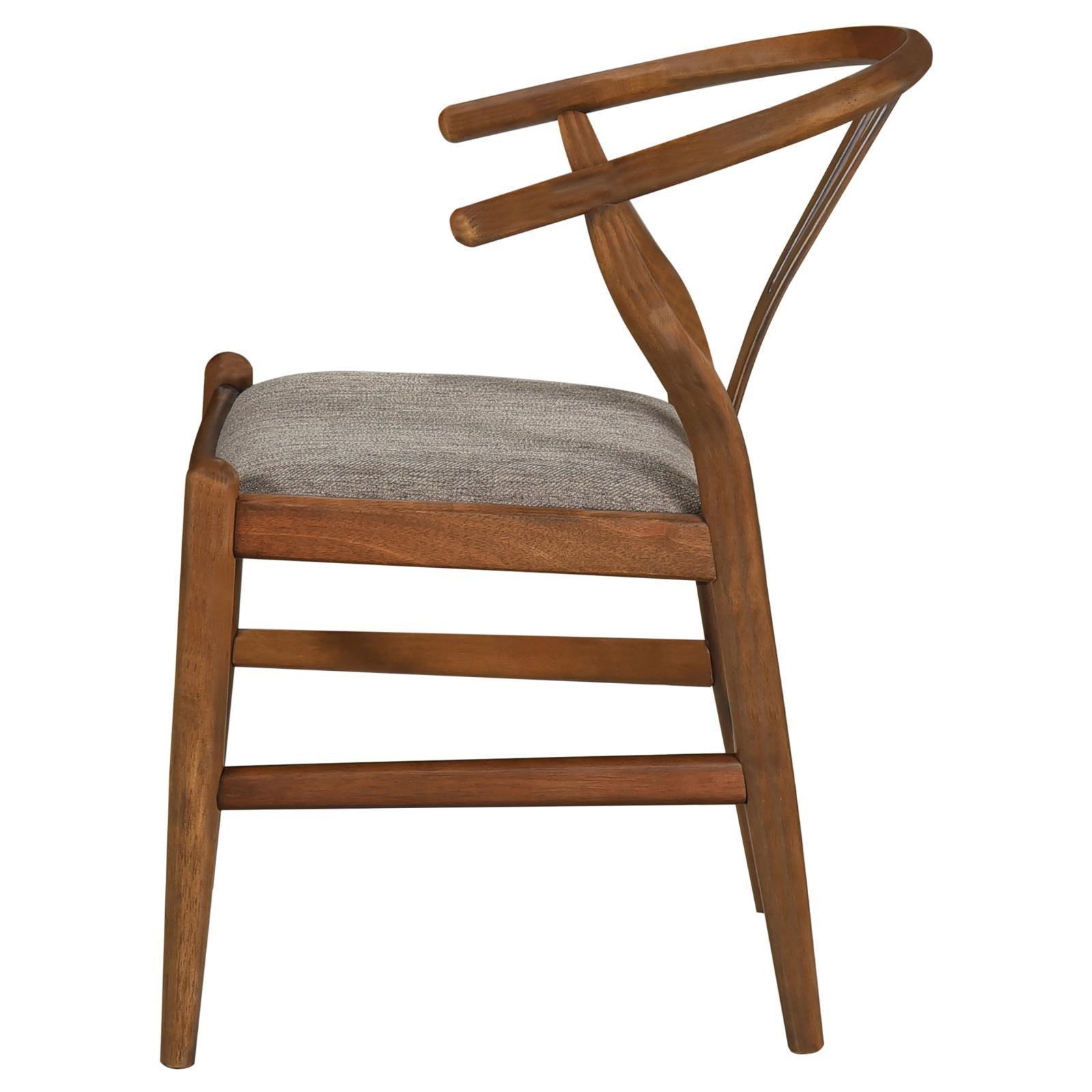 Dinah Danish Y-shaped Back Wishbone Dining Side Chair Walnut And Brown (Set Of 2) 108472 [ETA: 4/1/2024] - Ella Furniture