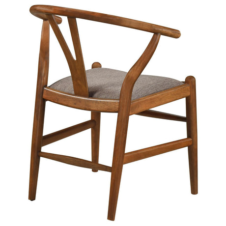 Dinah Danish Y-shaped Back Wishbone Dining Side Chair Walnut And Brown (Set Of 2) 108472 [ETA: 4/1/2024] - Ella Furniture