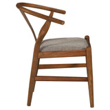 Dinah Danish Y-shaped Back Wishbone Dining Side Chair Walnut And Brown (Set Of 2) 108472 [ETA: 4/1/2024] - Ella Furniture