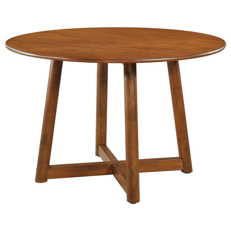 Dinah Round Solid Wood Dining Table Walnut 108471 [ETA: 4/1/2024] - Ella Furniture