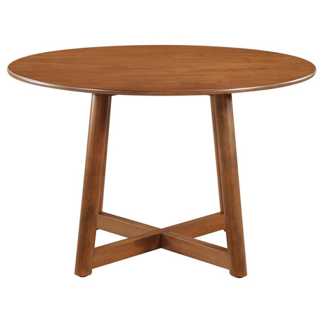 Dinah Round Solid Wood Dining Table Walnut 108471 [ETA: 4/1/2024] - Ella Furniture