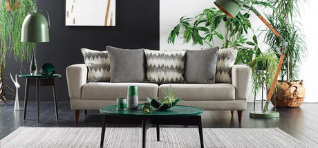 Dolce Padua Cream/blue 3-Seater Sofa Bed - Ella Furniture