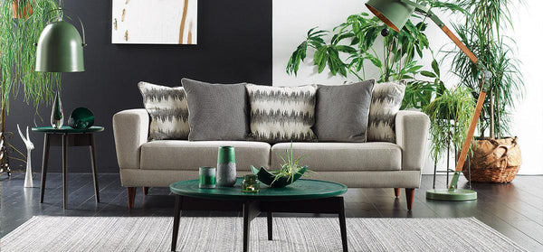 Dolce Padua Cream/blue 3-Seater Sofa Bed - Ella Furniture