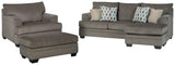 Dorsten Slate Sofa Chaise, Chair, And Ottoman - Ella Furniture