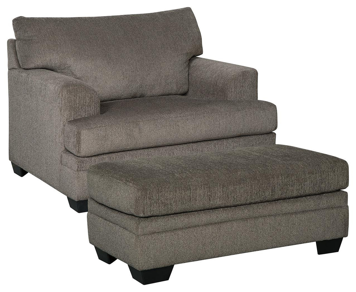Dorsten Slate Sofa Chaise, Chair, And Ottoman - Ella Furniture
