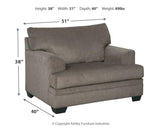 Dorsten Slate Sofa, Loveseat, Chair And Ottoman - Ella Furniture