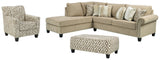 Dovemont Putty 2-Piece Sectional With Chair And Ottoman PKG008200 - 40401S2 | 4040121 | 4040108 - Ella Furniture