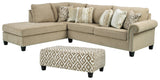 Dovemont Putty 2-Piece Sectional With Ottoman - Ella Furniture