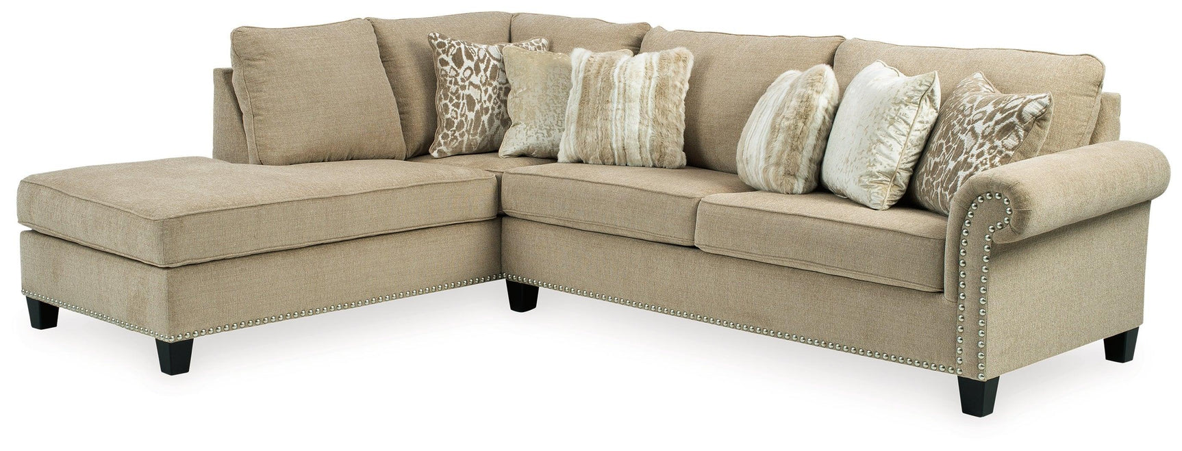 Dovemont Putty 2-Piece Sectional With Ottoman - Ella Furniture