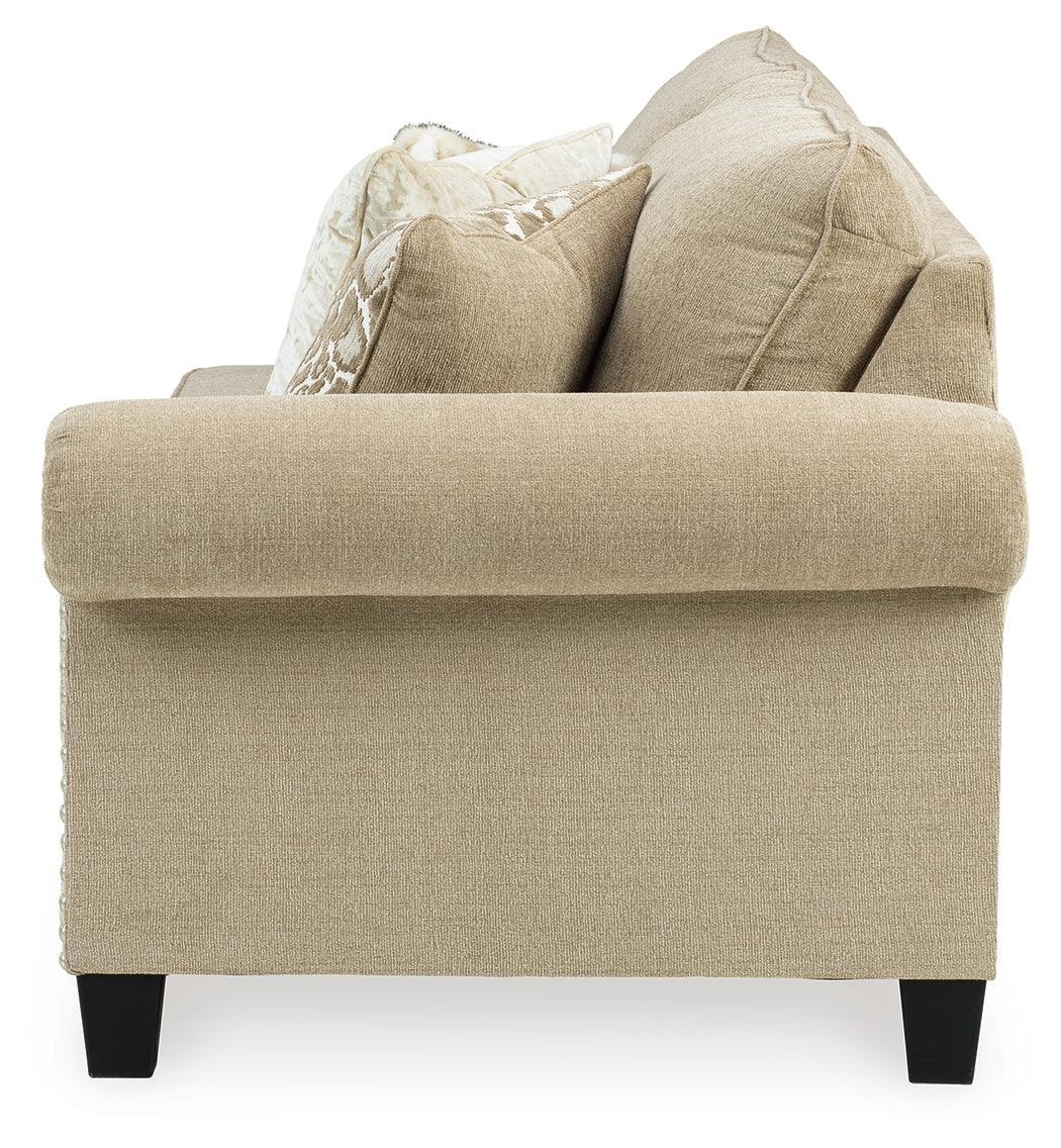 Dovemont Putty 2-Piece Sectional With Ottoman - Ella Furniture