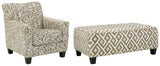 Dovemont Putty Chair And Ottoman - Ella Furniture