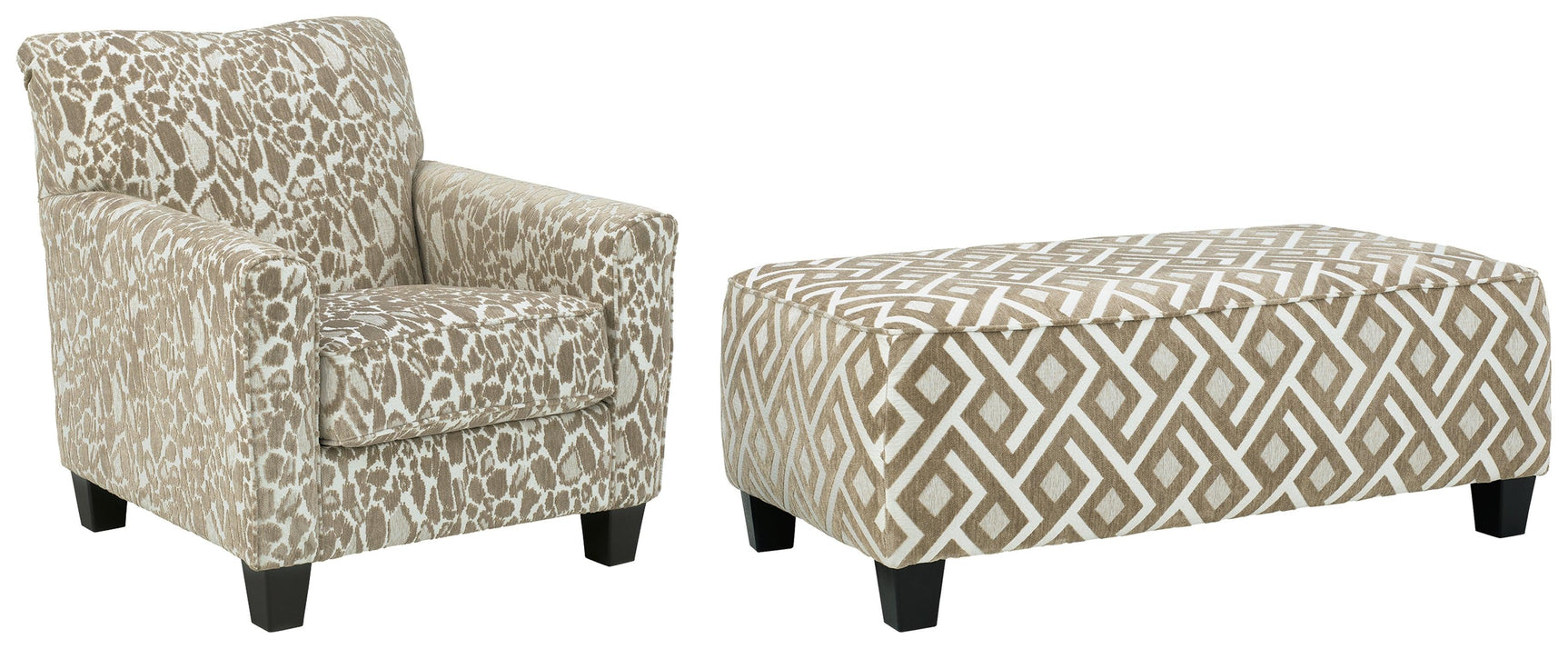 Dovemont Putty Chair And Ottoman - Ella Furniture