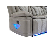 Innova Grey Air Leather Reclining Sectional with Bluetooth and Multi-Color LED Lights view 3