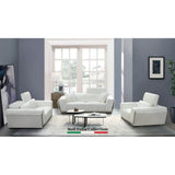 Domo White Italian Leather Match Chair and Sofa-Loveseat Living Room Set view 2