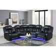 Lucky Charm Black Air Leather 3-Piece Reclining Sectional from Ella Furniture