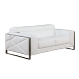 Giorgio White Italian Leather Sofa, Loveseat, and Chair Set view 4