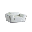 Domo White Italian Leather Match Chair and Sofa-Loveseat Living Room Set from Ella Furniture