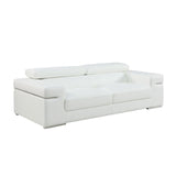 Soho White Italian Leather Match Loveseat view 4