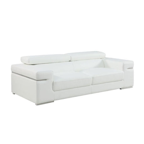 Soho White Italian Leather Match Loveseat view 4