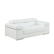 Soho White Italian Leather Match Loveseat from Ella Furniture