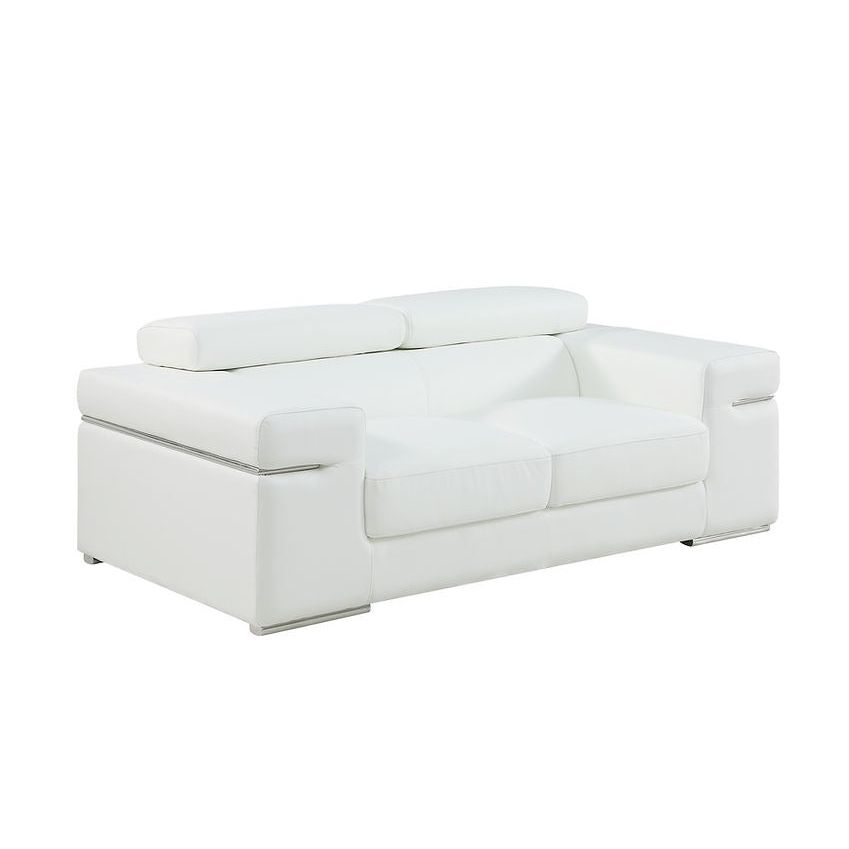 Soho White Italian Leather Match Loveseat from Ella Furniture