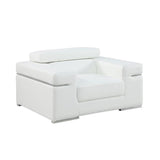 Soho White Italian Leather Match Loveseat view 5