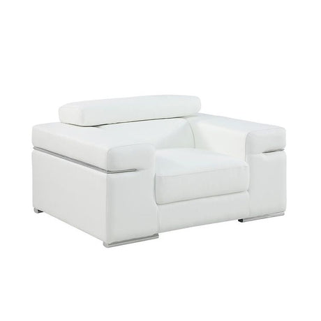 Soho White Italian Leather Match Loveseat view 5