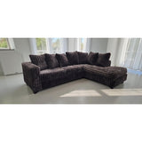 Gia Chocolate Stripe Fabric Sectional Sofa with Ottoman from Ella Furniture