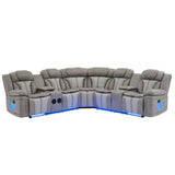 Innova Gray Air Leather Reclining Sectional