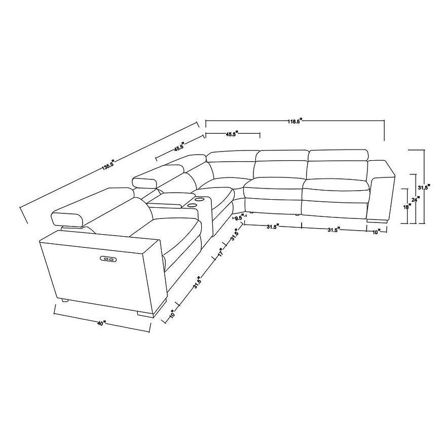 Picasso Carmel 6-Piece Power Reclining Sectional