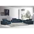 Soho Black Italian Leather Match Sofa, Loveseat, and Chair Set from Ella Furniture