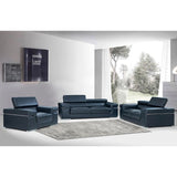 Soho Black Italian Leather Match Sofa, Loveseat, and Chair Set from Ella Furniture
