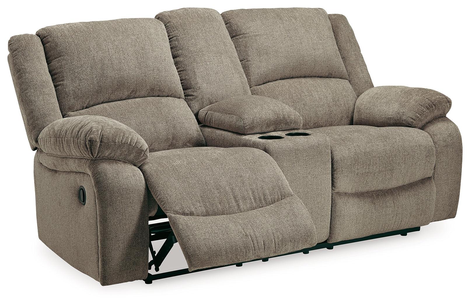 Draycoll Pewter Sofa, Loveseat And Recliner - Ella Furniture