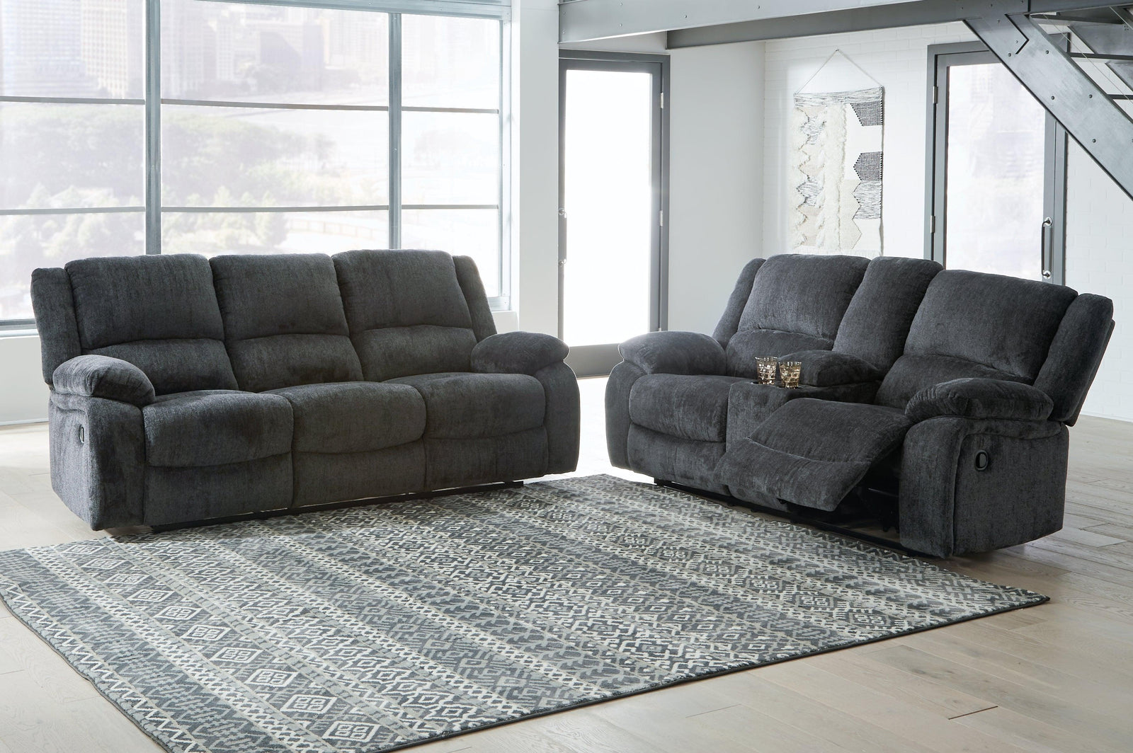 Draycoll Slate Sofa And Loveseat - Ella Furniture